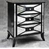 Black Hollywood Mirrored Night Stands For Bedroom 4mm Mirror Thickness