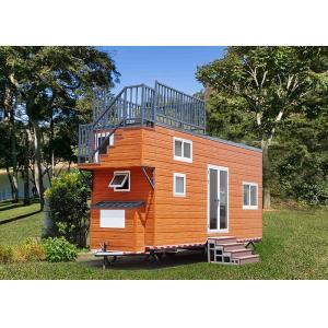 Light Steel Frame Prefab Tiny House On Wheels With Small Terrace For Sale And For Rent