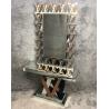 Sparkly silver mirrored console table LV bronze mirror decorative hallway table