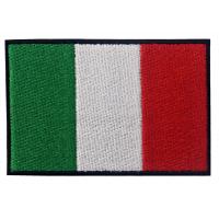 China Uniform Iron On Embroidery 7.5cm Italy Flag Patch Pantone Colors on sale
