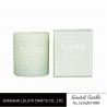 Strong Smelling Scented Jar Candle Emerald Green Bottle With White Pattern