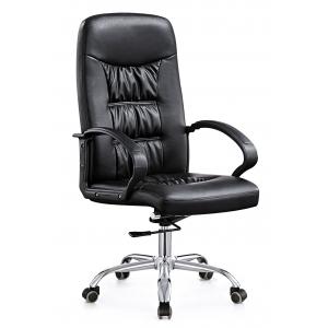 High End  Leather Rolling Desk Chair , Stationary Swivel Office Chairs With Wheels