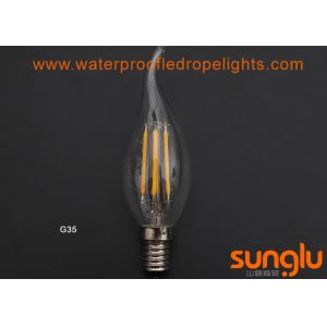 China Pure White C35 LED Filament Light Bulbs Clear Glass Body Tailed Shape Candle LED Lighting wholesale