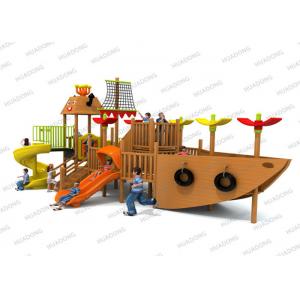 China Ship Series Children ' S Wooden Playground Equipment Colorful Slides In Big Size supplier