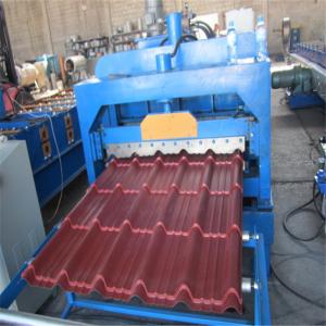 China Customized Color Glaze Tile Metal Roof Roll Forming Machine PLC Control supplier