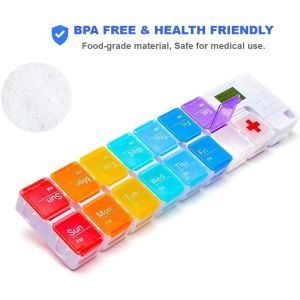 China Smart Pill Box,7 Day Pill Organizer,4 Alarm Clocks,AM/PM Automatic Alarm Reminder,Hold Vitamins Fish Oil,Supplements,Travel Pill Or Pillganizer,Suitable For The Elderly, Children, Office Workers wholesale