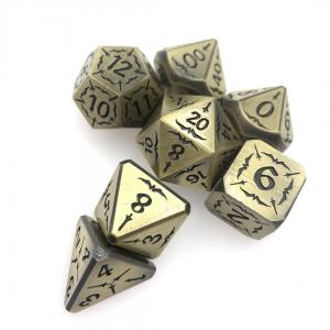 Antiwear Exquisite Carving Core Dice Polyhedron Ancient Bronze Metal Dice Set