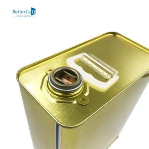 China Engine Oil Empty Paint Tins Rectangular Empty Paint Cans 1 Gallon With Pressure Screw Cap supplier