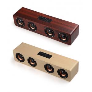 4 Loudspeakers Type Wooden Bluetooth Speaker Big Power Micro SD Card Wooden Speaker