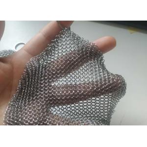 China FDA 12x12cm Welded Rings 304 Stainless Steel Chainmail Scrubber supplier