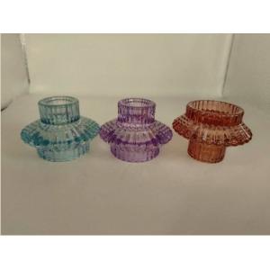3Pcs Taper Glass Candlestick Holders Vintage Tealight Candle Holders for Table Centerpieces, Wedding Decor and Dinner Pa
