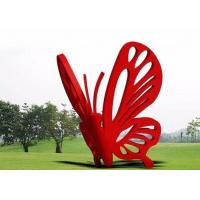 China Contemporary Art Stainless Steel Garden Sculptures Large Red Butterfly on sale