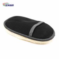 China 25x15cm 40G Artificial Wool Material Slipper Style Car Cleaning Detailing Applicator Pads on sale