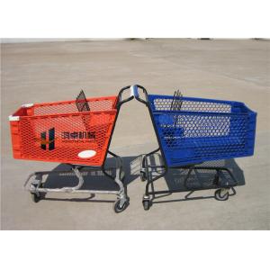 180L Pure Plastic Shopping Carts With Wheels , Custom Small Plastic Trolley