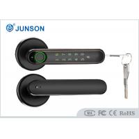 Curved Handle Fingerprint Door Lock Black Color Bluetooth Tuya App