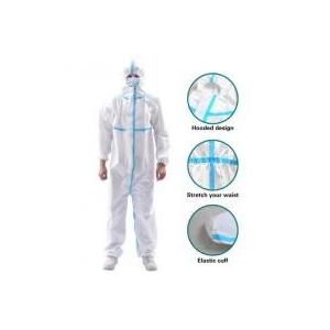 50PCS/box Full Body Disposable Waterproof Coveralls Non Woven Isolation Gown