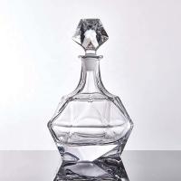 China 21.5mm Liquor Decanter Bottle Barware Diamond Cut Crystal Whiskey Decanter on sale