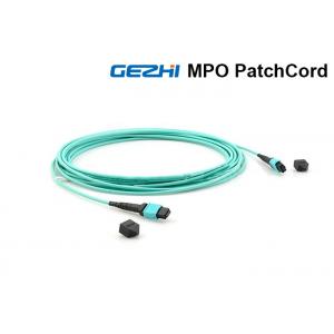 China 24 Cores MPO Connector Fiber Optic Cord , 10G OM3 Fiber Optic Jumper Cables supplier