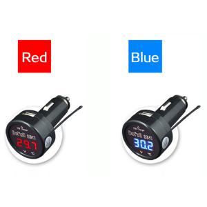 New 3 in 1 Digital Voltmeter Thermometer 12V 24V Cigarette Lighter USB Car Charger