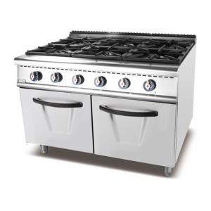 Floor Standing Kitchen Stove Gas Burner 6 Burner Gas Stove With Cabinet