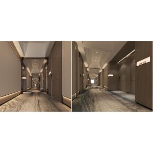 GLM Decorative Hotel Wall Panels Veneered Lacquered Wood For Corridor Lounge Area