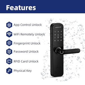 Touch Screen Electric Gate Lock Smart Door Lock with Fingerprint and Tuya App Wifi Control