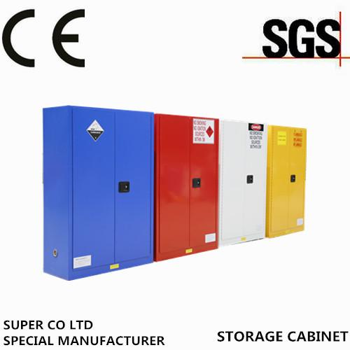 Armário de armazenamento corrosivo sulfúrico líquido químico azul com 2 portas
