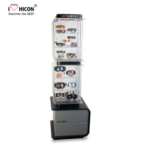 China Vitrine en verre claire au détail de lunettes de soleil imperméable avec 6 étagères supplier