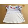 Floral Screen Print Baby Short Sleeve Shirt Crew Neck Childrens White T Shirts