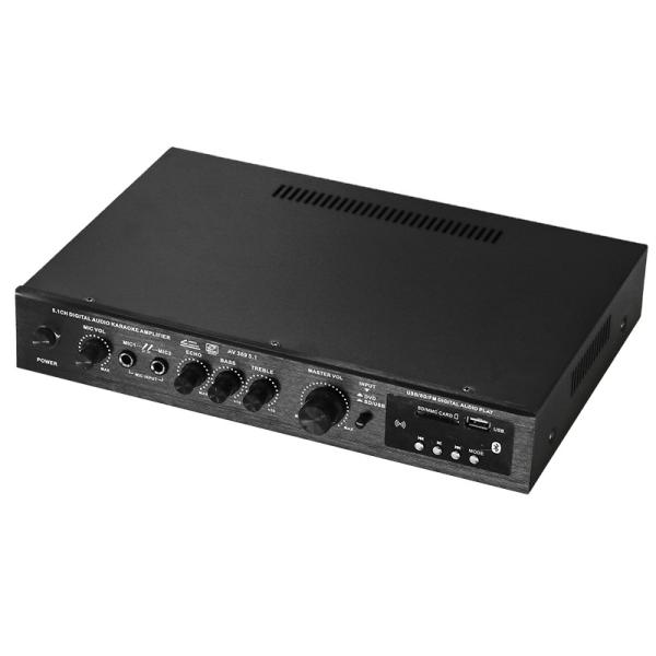 5.1CH 120W*2+25W*3 Amplificateur de puissance HIFI avec entrée coaxiale optique, BT 5.0Super Bass, pour une soirée Karaoké à domicile.
