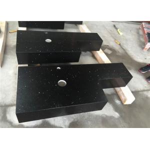 Black Sparkle Quartz Engineered Stone Countertops With Aprons Laminated