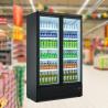 China Supermarket Upright Double Door Drink Bottle Refrigerator Cooler Beverage Showcase wholesale