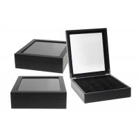 China Black Square Watch Storage Box Luxury Waterproof Velvet 12 Slots 330 X 200 X 90mm on sale