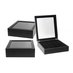 China Black Square Watch Storage Box Luxury Waterproof Velvet 12 Slots 330 X 200 X 90mm supplier