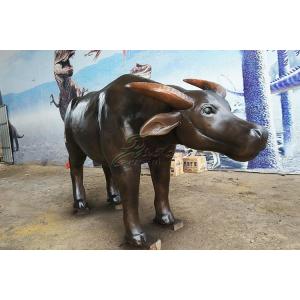 China Life Size Artificial Cow Vivid Fiberglass Animal Cattle Statues supplier