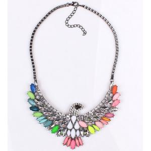 Exaggerated wind wings jewelry diamond crystal pendant eagle head necklace jewelry
