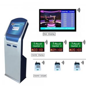 Bank Wireless 17 inch IR Touch Screen queuing ticket management system with Dual Printer Ticket Dispenser