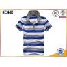 200 Grams 100% Cotton Stripes Print Style Customized Embroidered Polo Shirts For