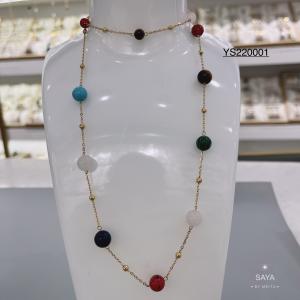 China Unique  brand colorful beads chain necklace set jewelry stainless steel bangle supplier