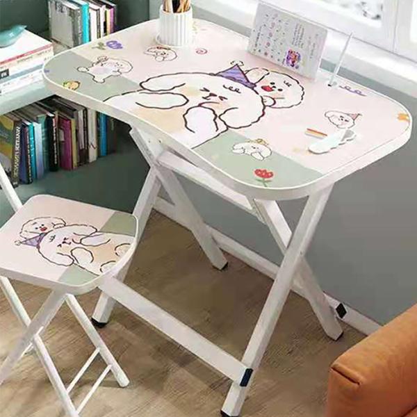 20 Inches Foldable Study Desk And Chair Toddler Home Office With Storage Bin