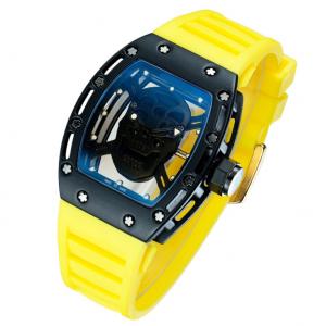 Men's  Silicone Wrist Watch ,Metal Quartz Wrist Watch , Japan Movement Waterproof Skeleton Watch dial   Men Watch