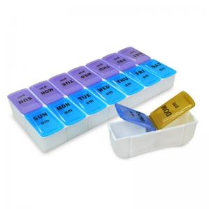 7 Day AM/PM Pill Box Organizer 2 Times A Day Smart Medicine Reminder Box 14 Compartments