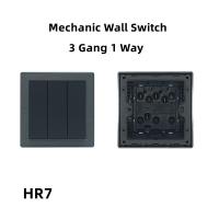 China Metal Electrical Wall Switch 250V 10A 1 / 2 / 3 / 4 Gang 1 / 2 Way Wall Light Switch on sale