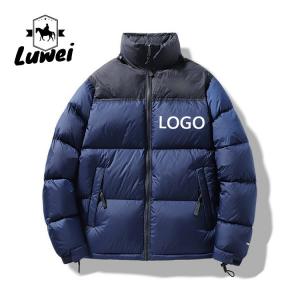 China Contrast Color Cotton Padded Jackets Zip Up Men Crop Down Base Coat supplier