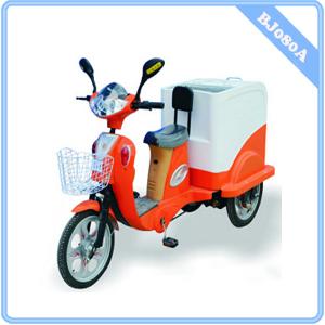 Electrical Fridge Tricycle Bike support >50km 80L 20km/H-Movable cooler bike