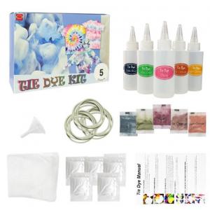 DIY Tie Dye Kits company wholesale with Rubber Bands, Gloves, Plastic Film for Family Friends Groups Party Supplies