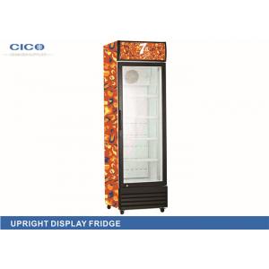 China CICO 380L Upright Display Refrigerator Glass Door Two Vertical Lights wholesale