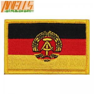 China International  Embroidered Country Flag Patches Hook And Loop Backing supplier