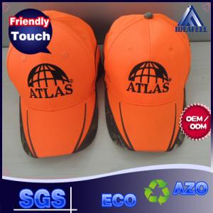 Orange Cotton Unisex Baseball Caps Fitted Flashing Camouflage Patterns Available