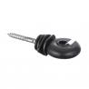 China Steel Black Electric Fencing Wood Post Insulator Screw In Ring Insulator With Knurled wholesale